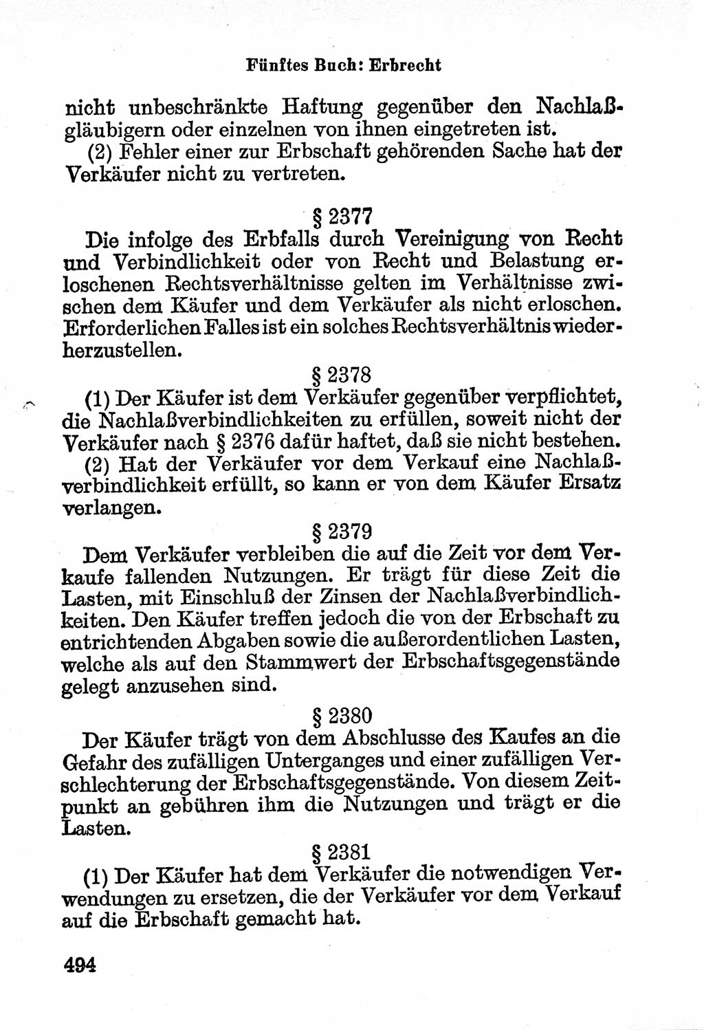 Bürgerliches Gesetzbuch (BGB) nebst wichtigen Nebengesetzen [Deutsche Demokratische Republik (DDR)] 1956, Seite 494 (BGB Nebenges. DDR 1956, S. 494)