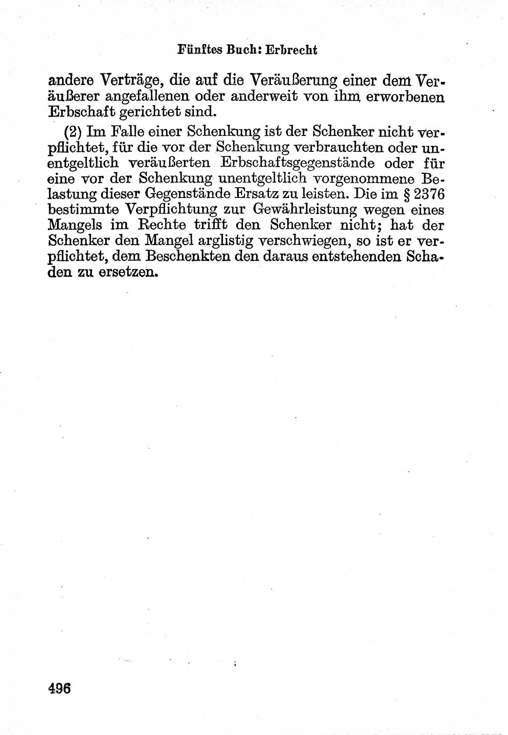 Bürgerliches Gesetzbuch (BGB) nebst wichtigen Nebengesetzen [Deutsche Demokratische Republik (DDR)] 1956, Seite 496 (BGB Nebenges. DDR 1956, S. 496)