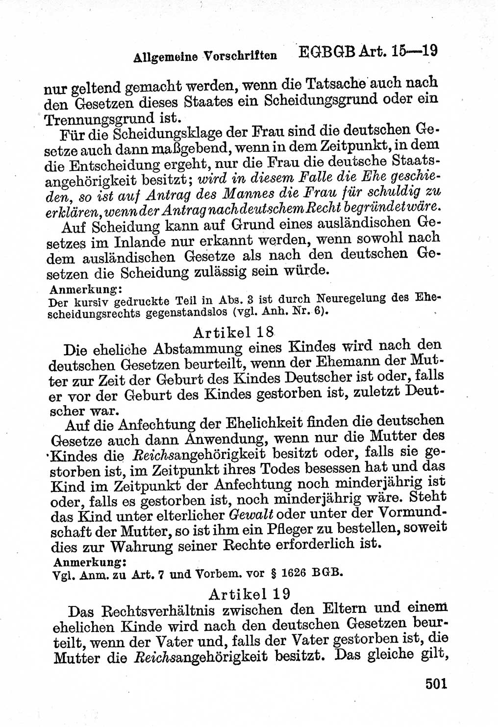 Bürgerliches Gesetzbuch (BGB) nebst wichtigen Nebengesetzen [Deutsche Demokratische Republik (DDR)] 1956, Seite 501 (BGB Nebenges. DDR 1956, S. 501)