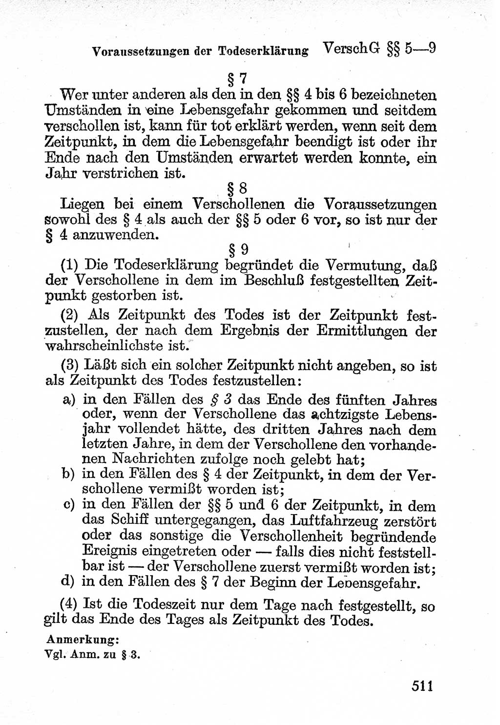 Bürgerliches Gesetzbuch (BGB) nebst wichtigen Nebengesetzen [Deutsche Demokratische Republik (DDR)] 1956, Seite 511 (BGB Nebenges. DDR 1956, S. 511)