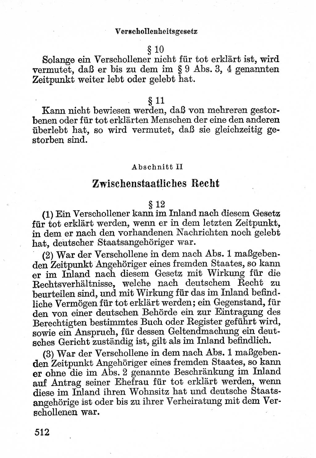 Bürgerliches Gesetzbuch (BGB) nebst wichtigen Nebengesetzen [Deutsche Demokratische Republik (DDR)] 1956, Seite 512 (BGB Nebenges. DDR 1956, S. 512)