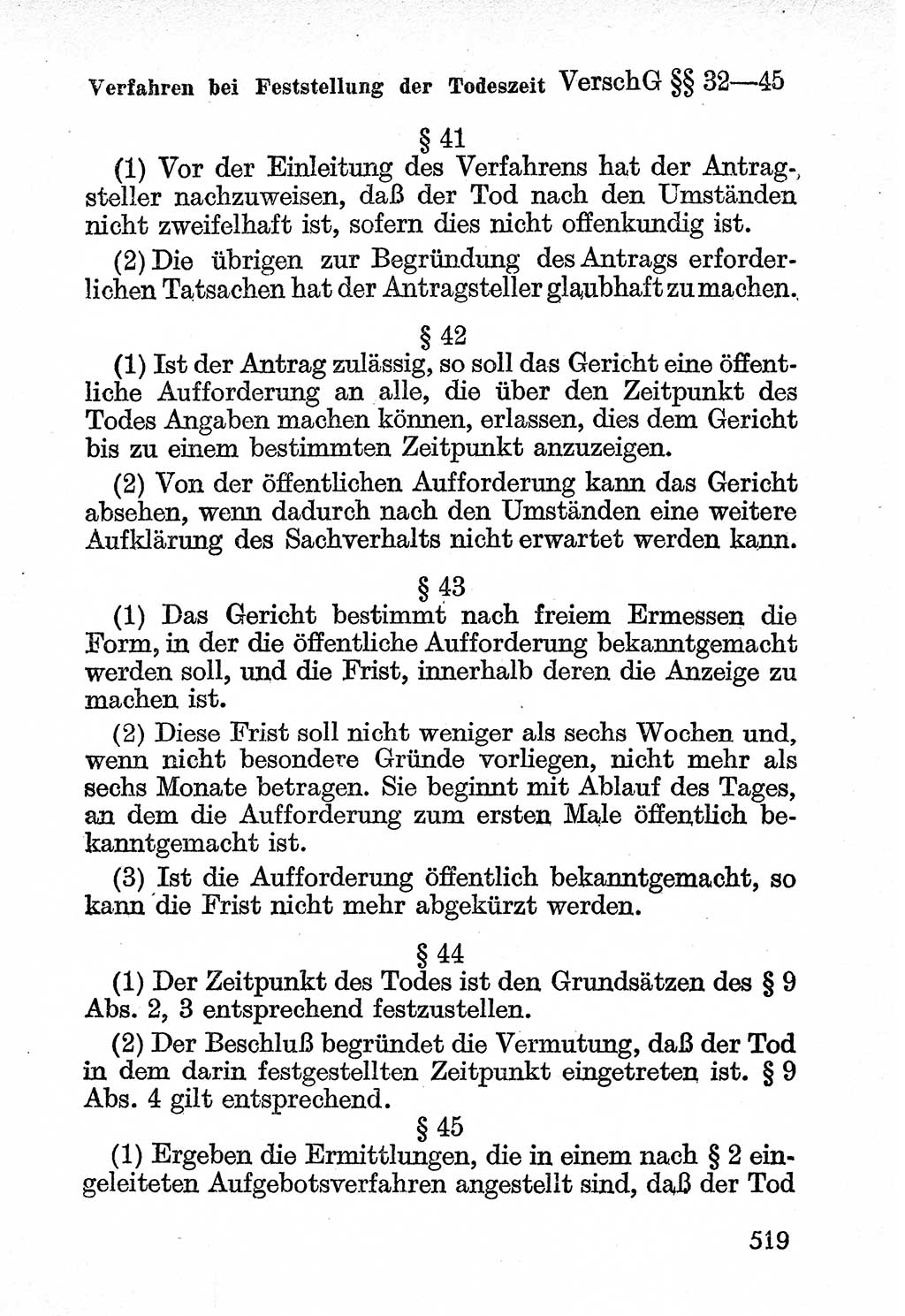 Bürgerliches Gesetzbuch (BGB) nebst wichtigen Nebengesetzen [Deutsche Demokratische Republik (DDR)] 1956, Seite 519 (BGB Nebenges. DDR 1956, S. 519)