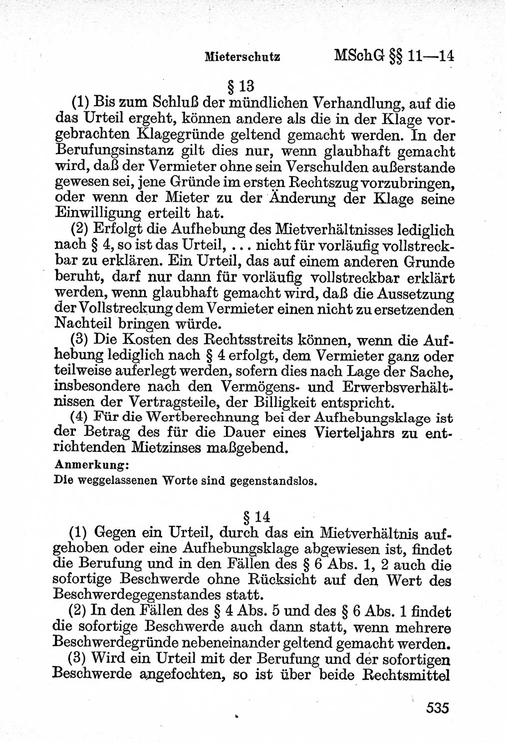 Bürgerliches Gesetzbuch (BGB) nebst wichtigen Nebengesetzen [Deutsche Demokratische Republik (DDR)] 1956, Seite 535 (BGB Nebenges. DDR 1956, S. 535)