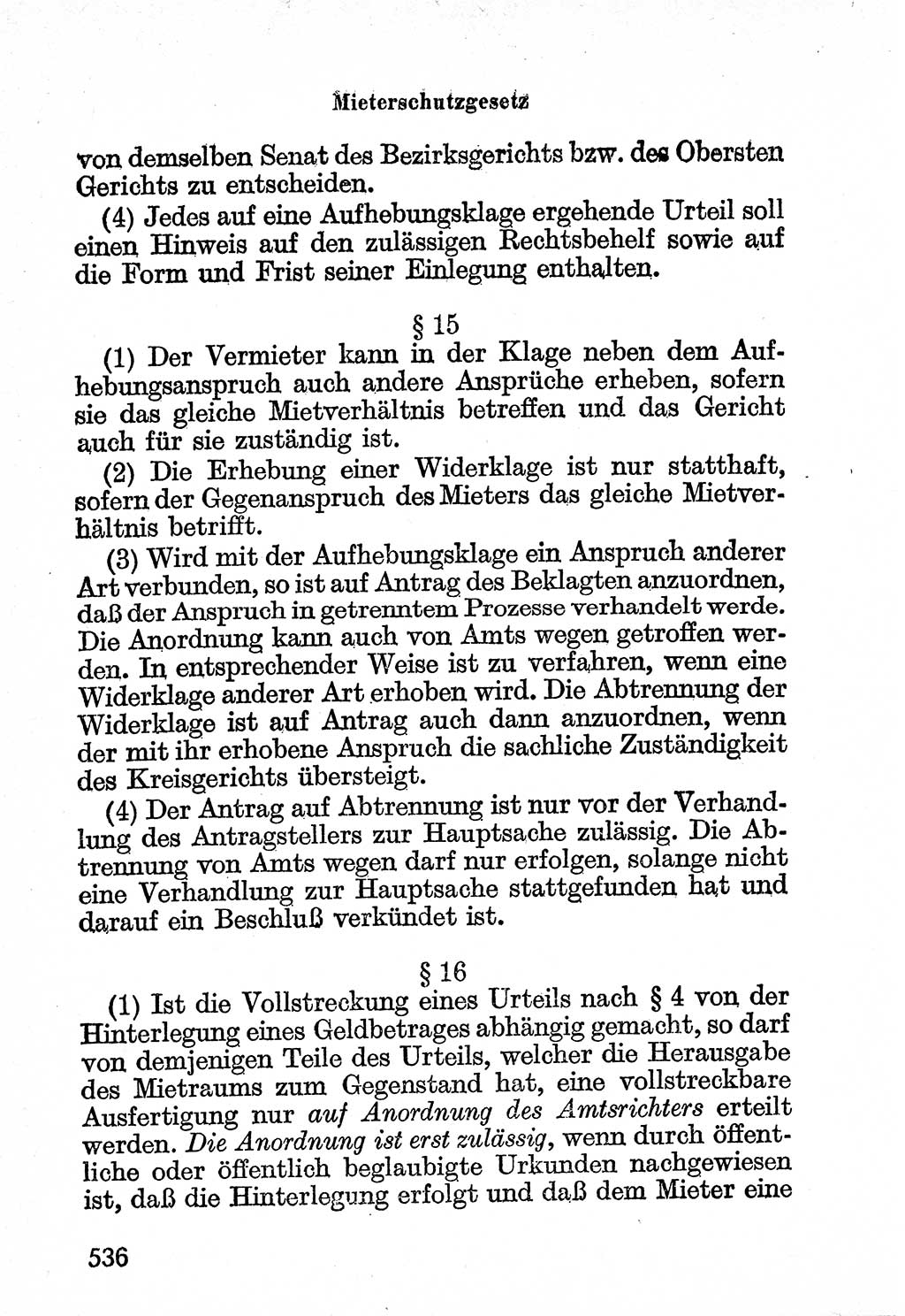 Bürgerliches Gesetzbuch (BGB) nebst wichtigen Nebengesetzen [Deutsche Demokratische Republik (DDR)] 1956, Seite 536 (BGB Nebenges. DDR 1956, S. 536)