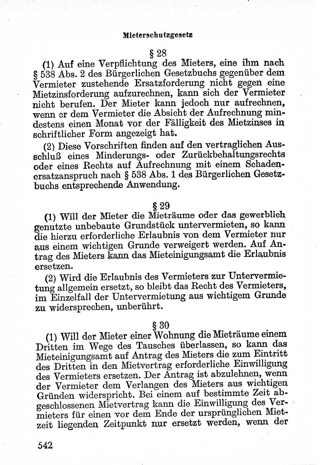 Bürgerliches Gesetzbuch (BGB) nebst wichtigen Nebengesetzen [Deutsche Demokratische Republik (DDR)] 1956, Seite 542 (BGB Nebenges. DDR 1956, S. 542)