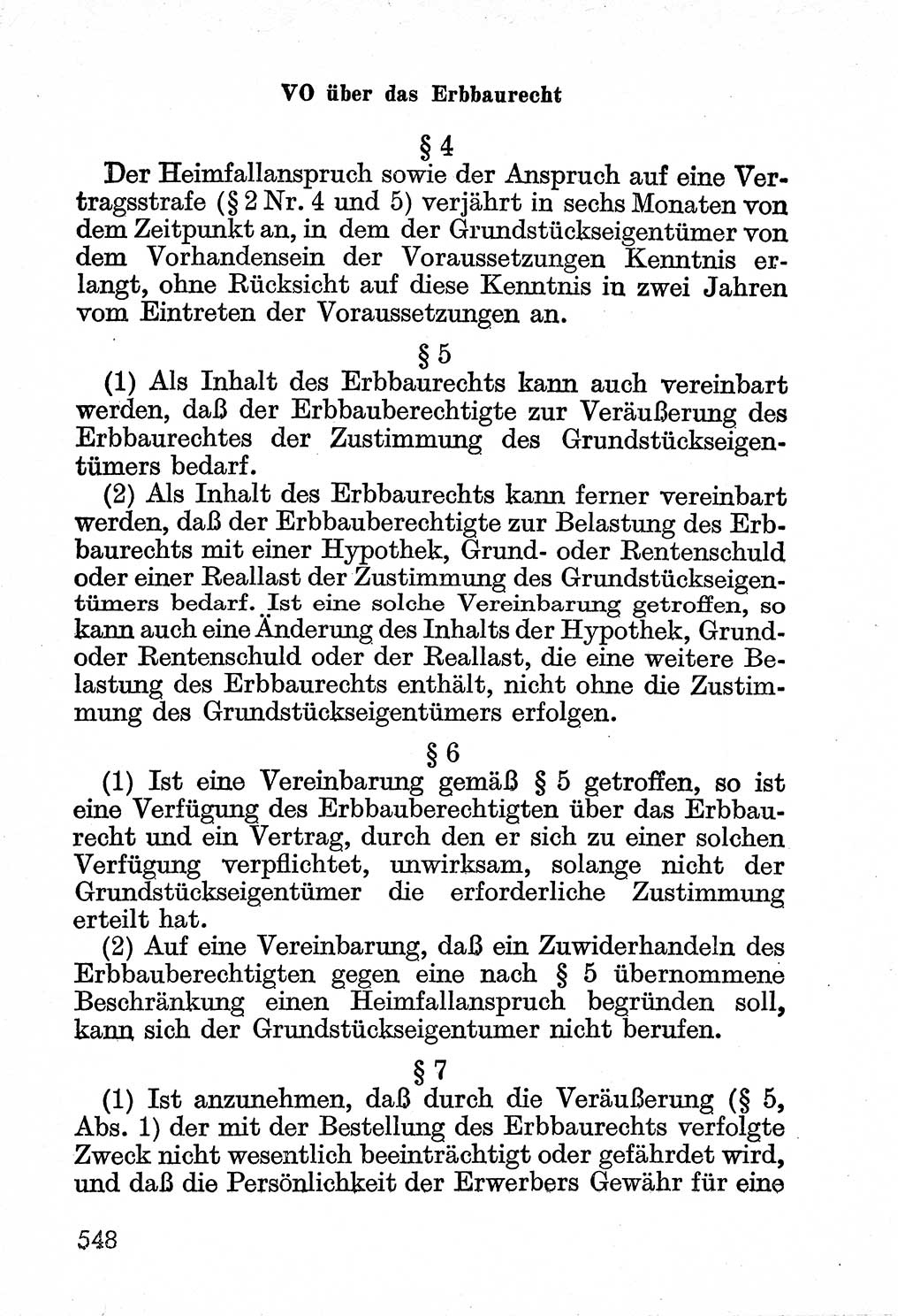 Bürgerliches Gesetzbuch (BGB) nebst wichtigen Nebengesetzen [Deutsche Demokratische Republik (DDR)] 1956, Seite 548 (BGB Nebenges. DDR 1956, S. 548)
