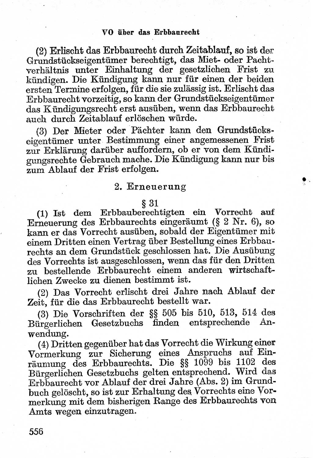 Bürgerliches Gesetzbuch (BGB) nebst wichtigen Nebengesetzen [Deutsche Demokratische Republik (DDR)] 1956, Seite 556 (BGB Nebenges. DDR 1956, S. 556)