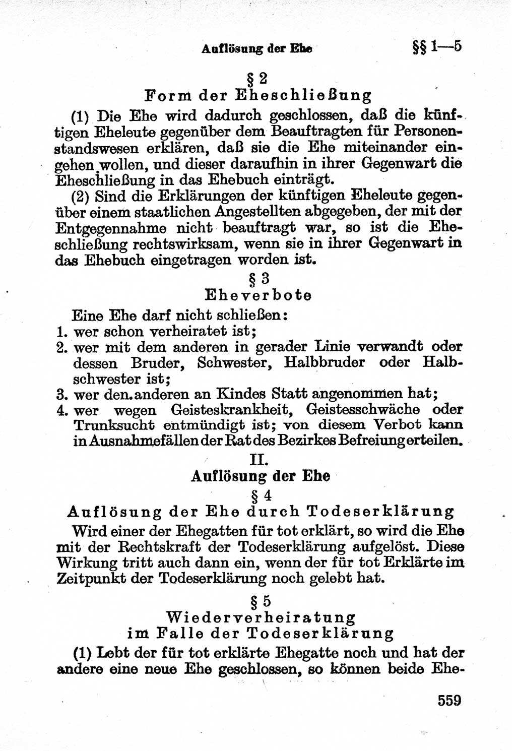 Bürgerliches Gesetzbuch (BGB) nebst wichtigen Nebengesetzen [Deutsche Demokratische Republik (DDR)] 1956, Seite 559 (BGB Nebenges. DDR 1956, S. 559)