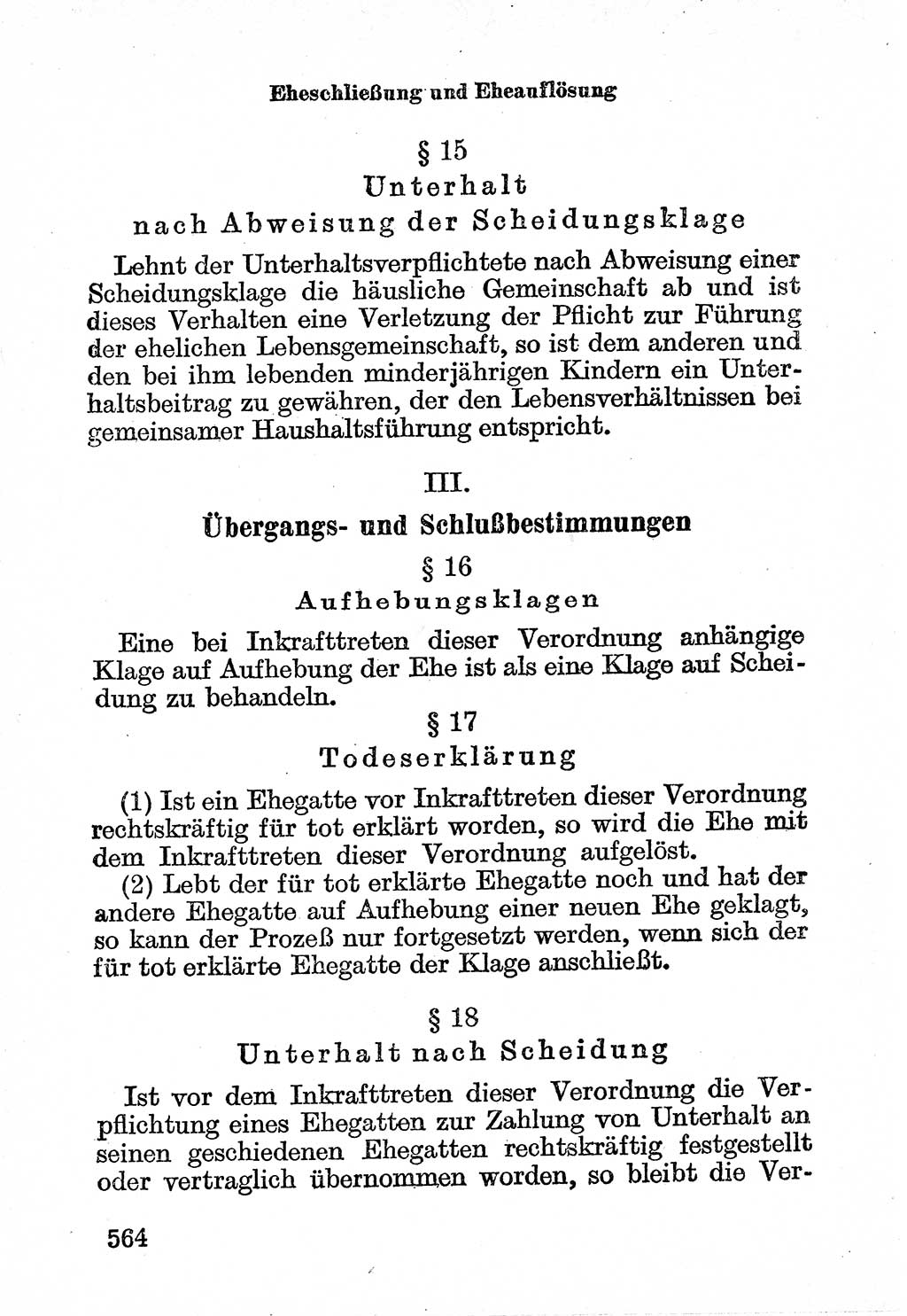 Bürgerliches Gesetzbuch (BGB) nebst wichtigen Nebengesetzen [Deutsche Demokratische Republik (DDR)] 1956, Seite 564 (BGB Nebenges. DDR 1956, S. 564)