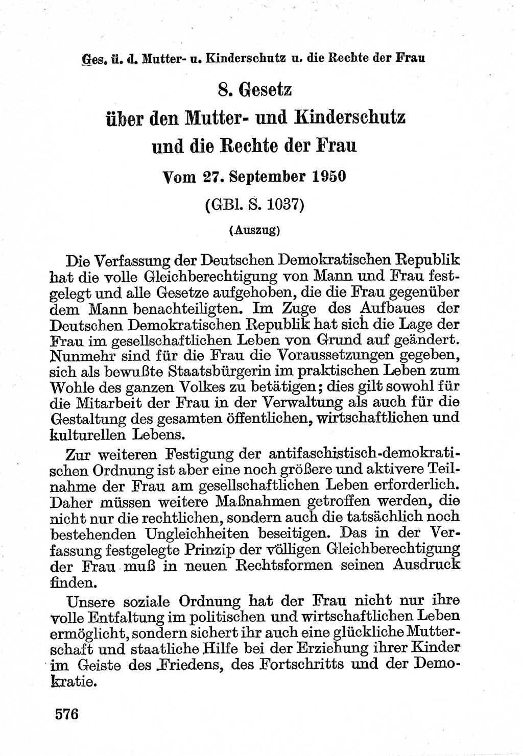 Bürgerliches Gesetzbuch (BGB) nebst wichtigen Nebengesetzen [Deutsche Demokratische Republik (DDR)] 1956, Seite 576 (BGB Nebenges. DDR 1956, S. 576)