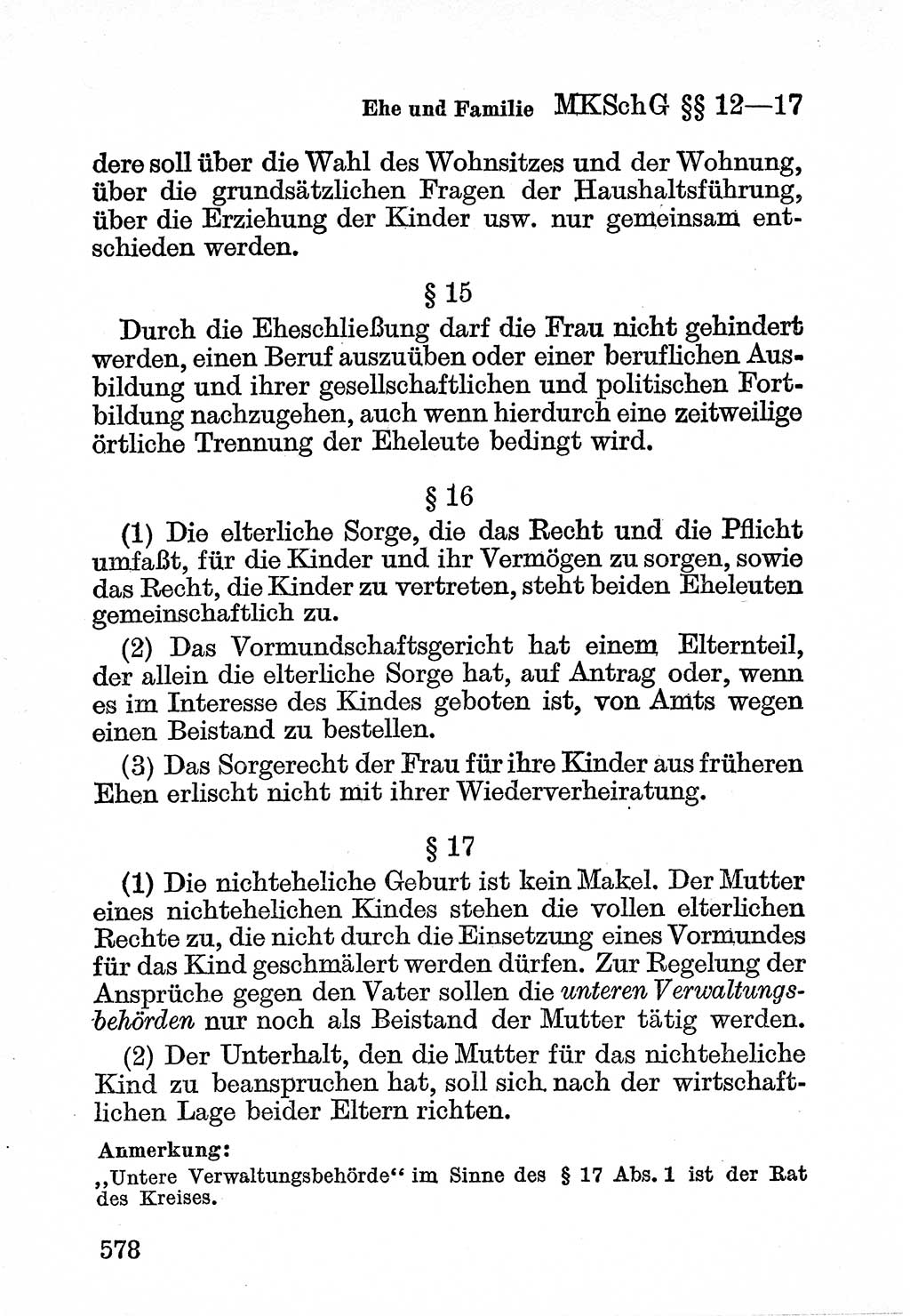 Bürgerliches Gesetzbuch (BGB) nebst wichtigen Nebengesetzen [Deutsche Demokratische Republik (DDR)] 1956, Seite 578 (BGB Nebenges. DDR 1956, S. 578)