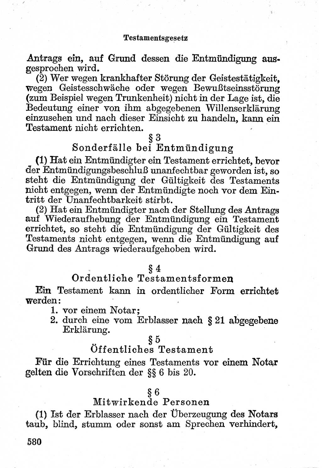Bürgerliches Gesetzbuch (BGB) nebst wichtigen Nebengesetzen [Deutsche Demokratische Republik (DDR)] 1956, Seite 580 (BGB Nebenges. DDR 1956, S. 580)
