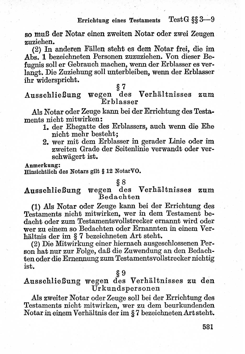 Bürgerliches Gesetzbuch (BGB) nebst wichtigen Nebengesetzen [Deutsche Demokratische Republik (DDR)] 1956, Seite 581 (BGB Nebenges. DDR 1956, S. 581)