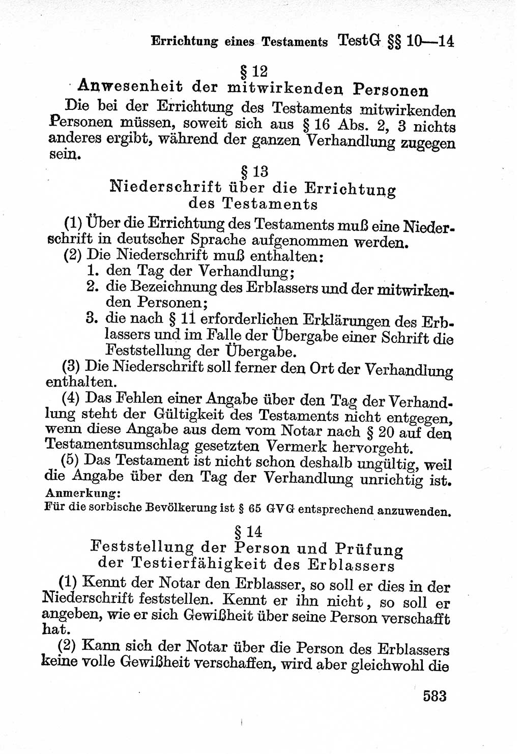 Bürgerliches Gesetzbuch (BGB) nebst wichtigen Nebengesetzen [Deutsche Demokratische Republik (DDR)] 1956, Seite 583 (BGB Nebenges. DDR 1956, S. 583)