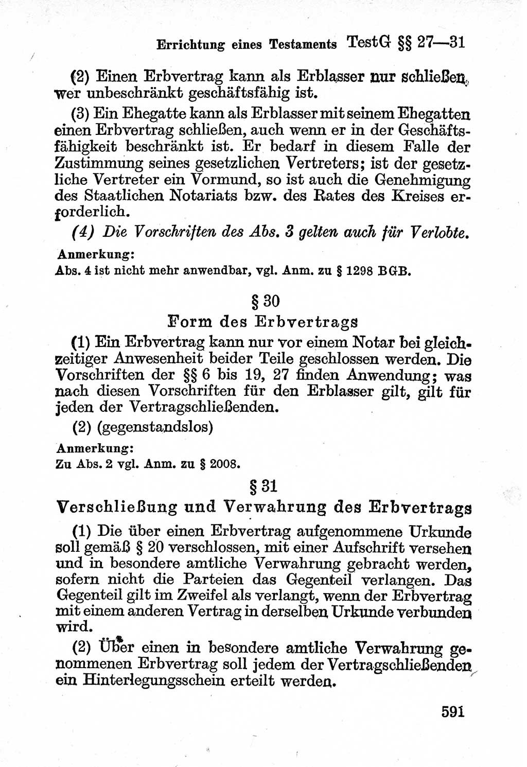 Bürgerliches Gesetzbuch (BGB) nebst wichtigen Nebengesetzen [Deutsche Demokratische Republik (DDR)] 1956, Seite 591 (BGB Nebenges. DDR 1956, S. 591)