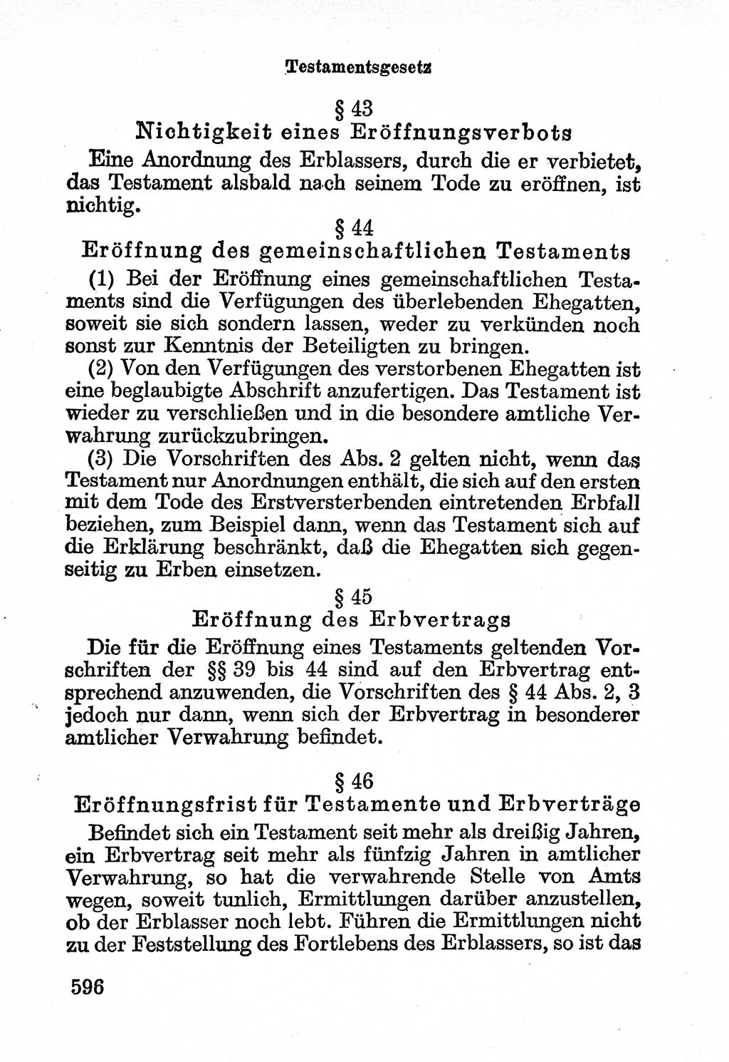 Bürgerliches Gesetzbuch (BGB) nebst wichtigen Nebengesetzen [Deutsche Demokratische Republik (DDR)] 1956, Seite 596 (BGB Nebenges. DDR 1956, S. 596)