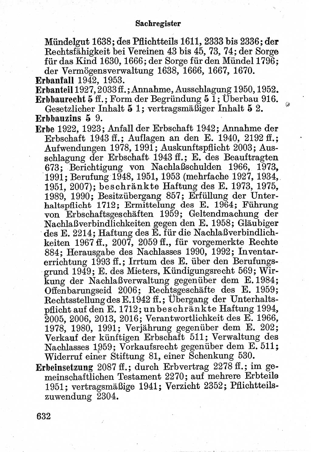 Bürgerliches Gesetzbuch (BGB) nebst wichtigen Nebengesetzen [Deutsche Demokratische Republik (DDR)] 1956, Seite 632 (BGB Nebenges. DDR 1956, S. 632)