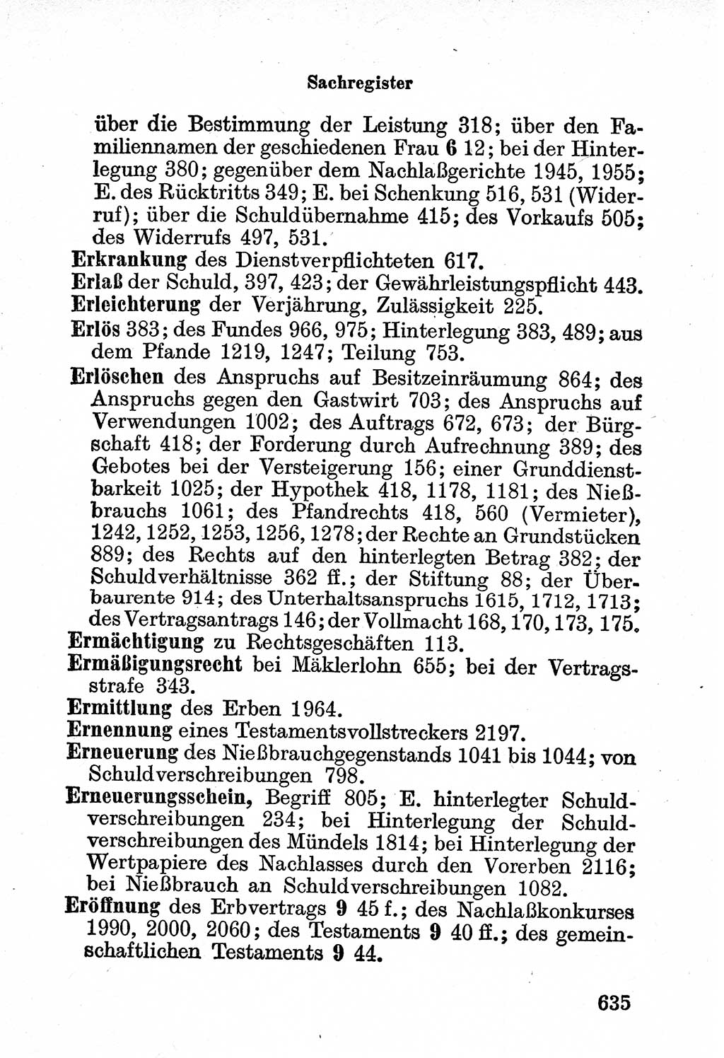 Bürgerliches Gesetzbuch (BGB) nebst wichtigen Nebengesetzen [Deutsche Demokratische Republik (DDR)] 1956, Seite 635 (BGB Nebenges. DDR 1956, S. 635)