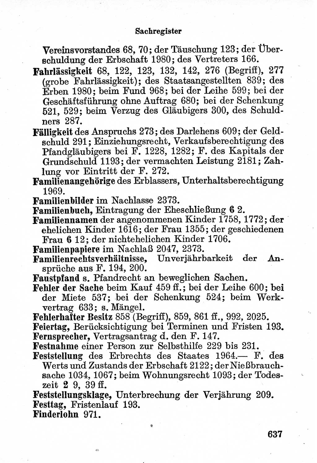 Bürgerliches Gesetzbuch (BGB) nebst wichtigen Nebengesetzen [Deutsche Demokratische Republik (DDR)] 1956, Seite 637 (BGB Nebenges. DDR 1956, S. 637)