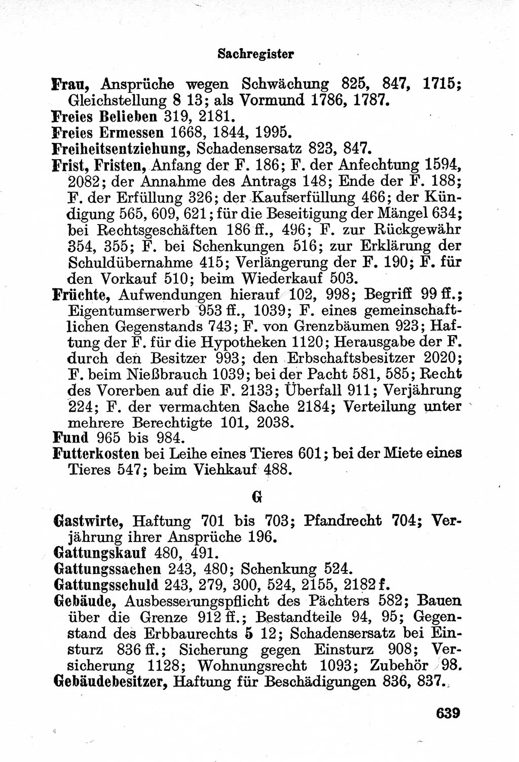 Bürgerliches Gesetzbuch (BGB) nebst wichtigen Nebengesetzen [Deutsche Demokratische Republik (DDR)] 1956, Seite 639 (BGB Nebenges. DDR 1956, S. 639)