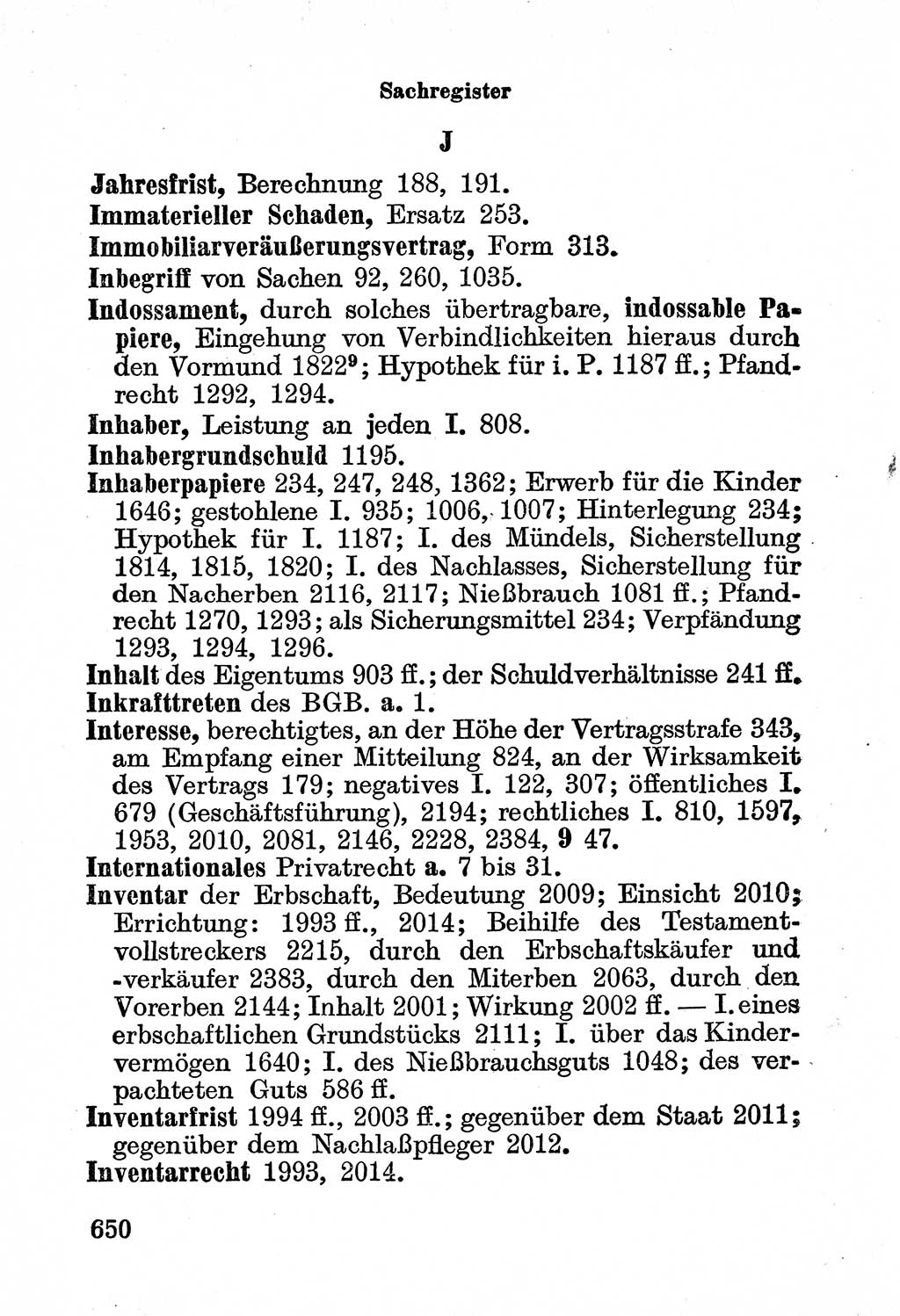 Bürgerliches Gesetzbuch (BGB) nebst wichtigen Nebengesetzen [Deutsche Demokratische Republik (DDR)] 1956, Seite 650 (BGB Nebenges. DDR 1956, S. 650)