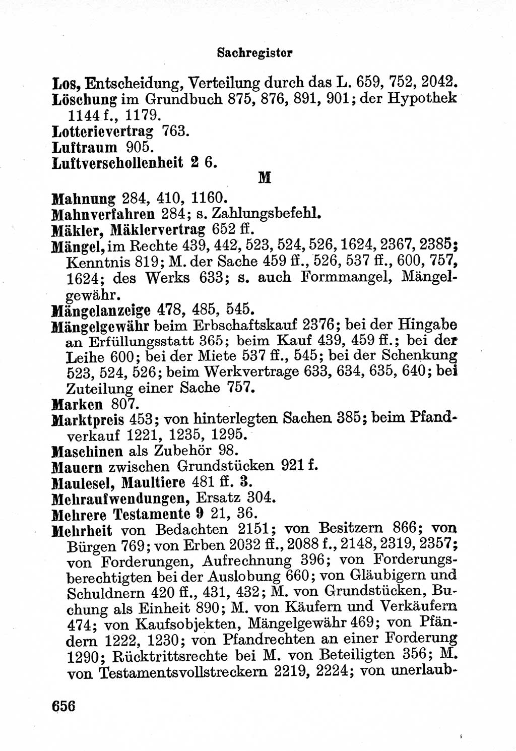 Bürgerliches Gesetzbuch (BGB) nebst wichtigen Nebengesetzen [Deutsche Demokratische Republik (DDR)] 1956, Seite 656 (BGB Nebenges. DDR 1956, S. 656)