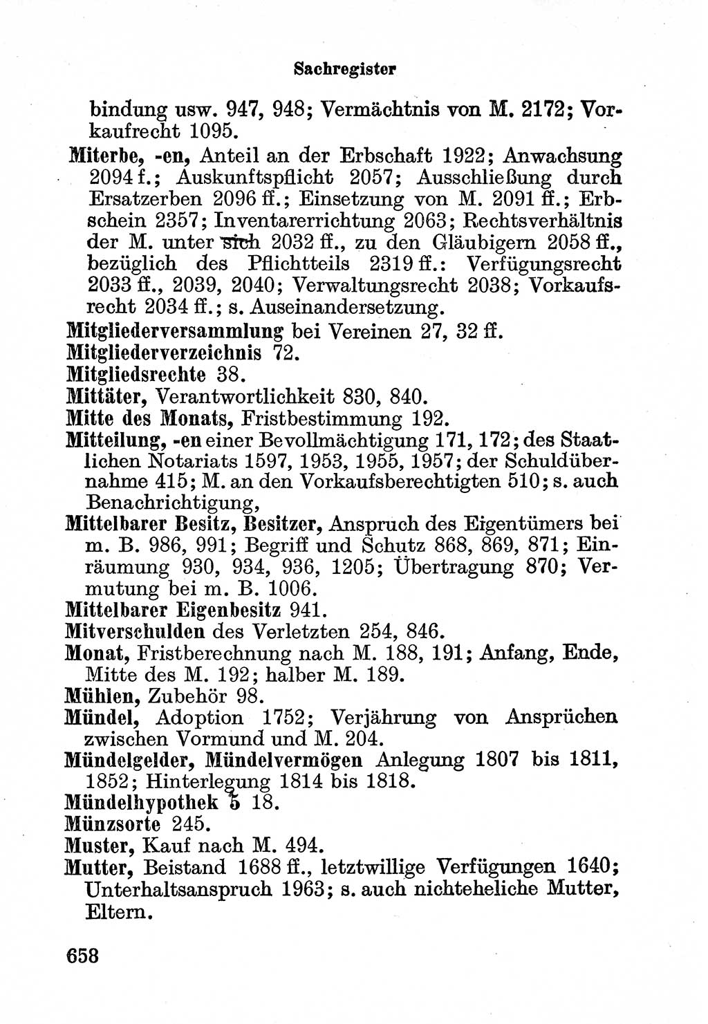 Bürgerliches Gesetzbuch (BGB) nebst wichtigen Nebengesetzen [Deutsche Demokratische Republik (DDR)] 1956, Seite 658 (BGB Nebenges. DDR 1956, S. 658)