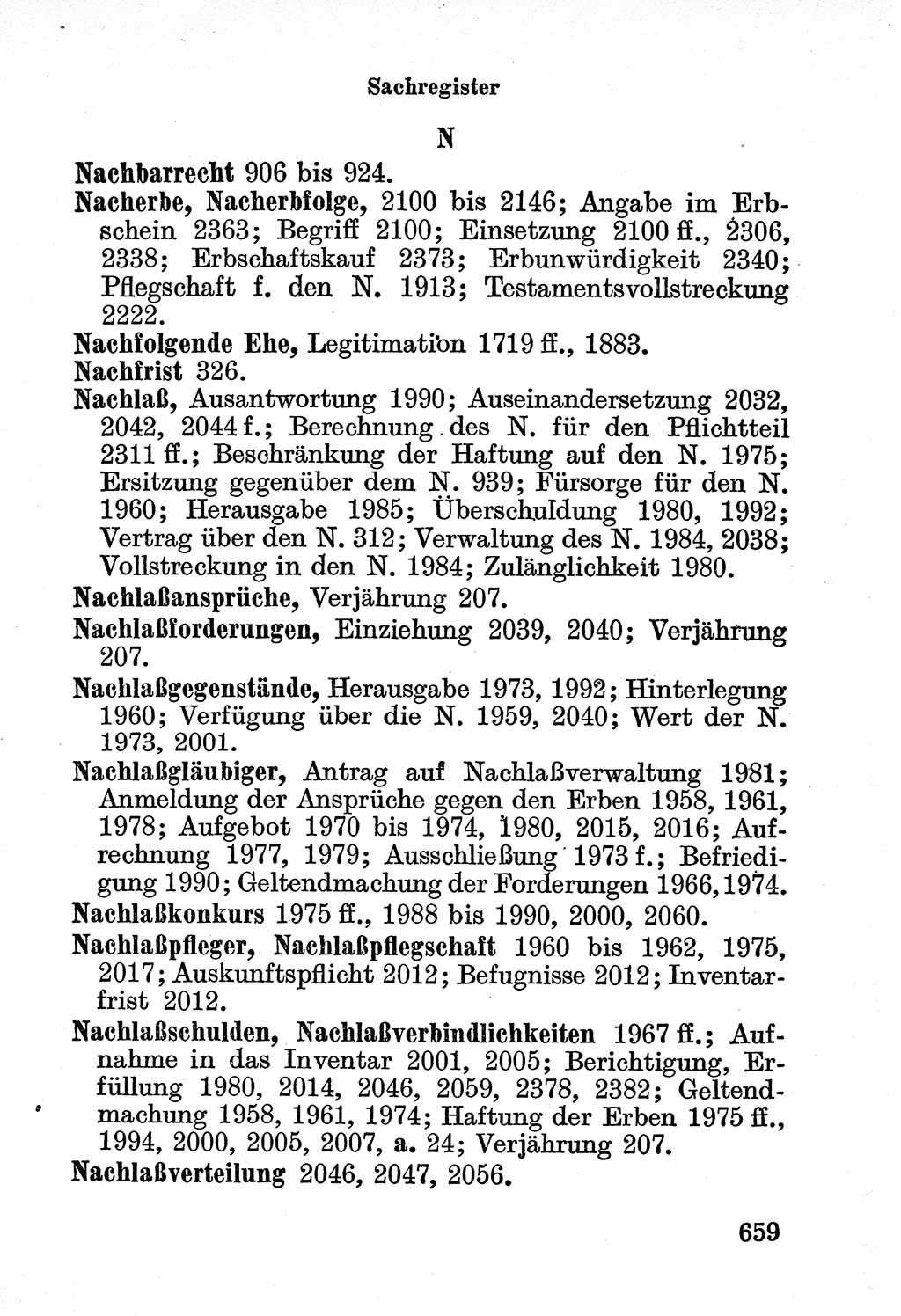 Bürgerliches Gesetzbuch (BGB) nebst wichtigen Nebengesetzen [Deutsche Demokratische Republik (DDR)] 1956, Seite 659 (BGB Nebenges. DDR 1956, S. 659)