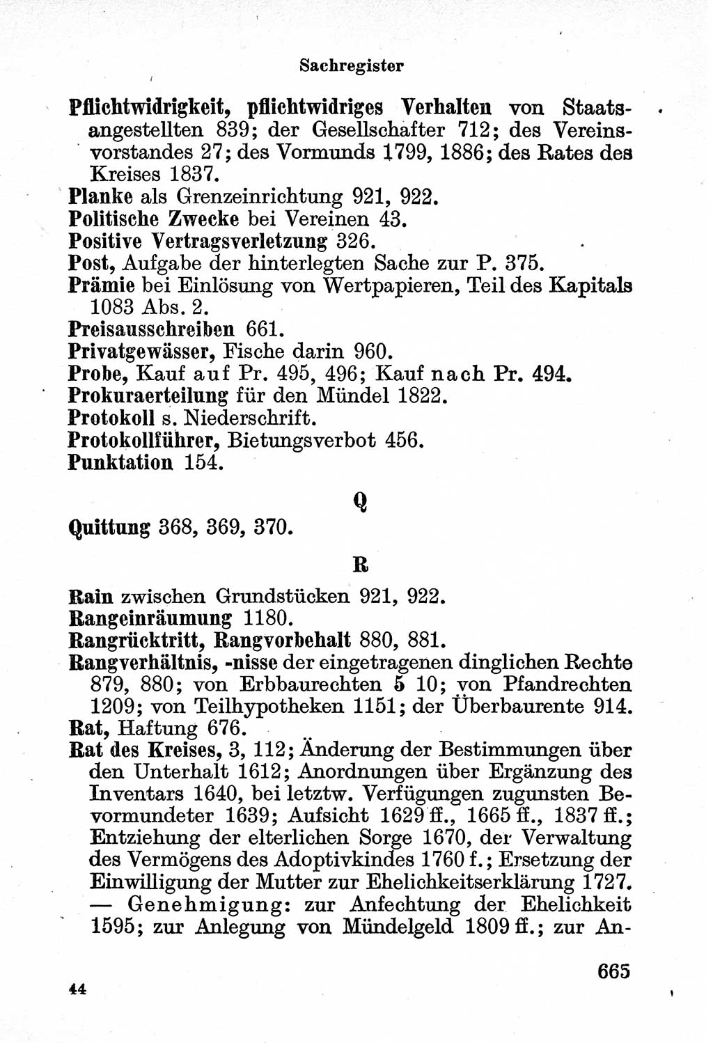 Bürgerliches Gesetzbuch (BGB) nebst wichtigen Nebengesetzen [Deutsche Demokratische Republik (DDR)] 1956, Seite 665 (BGB Nebenges. DDR 1956, S. 665)