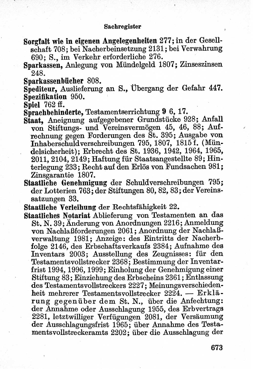 Bürgerliches Gesetzbuch (BGB) nebst wichtigen Nebengesetzen [Deutsche Demokratische Republik (DDR)] 1956, Seite 673 (BGB Nebenges. DDR 1956, S. 673)