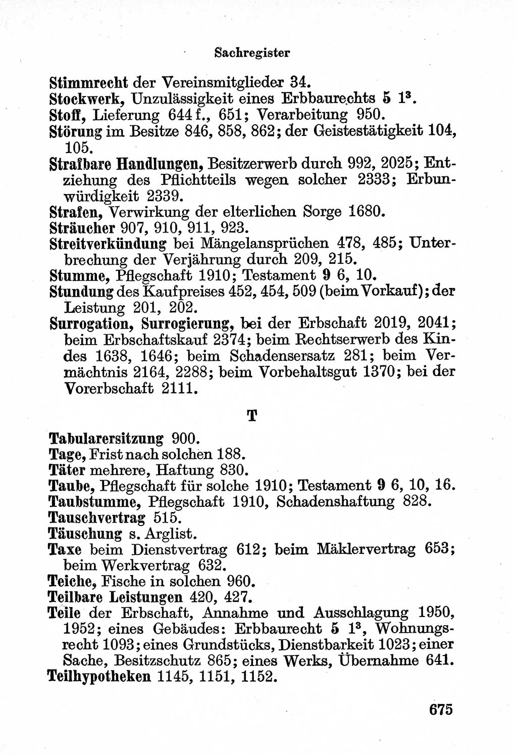 Bürgerliches Gesetzbuch (BGB) nebst wichtigen Nebengesetzen [Deutsche Demokratische Republik (DDR)] 1956, Seite 675 (BGB Nebenges. DDR 1956, S. 675)