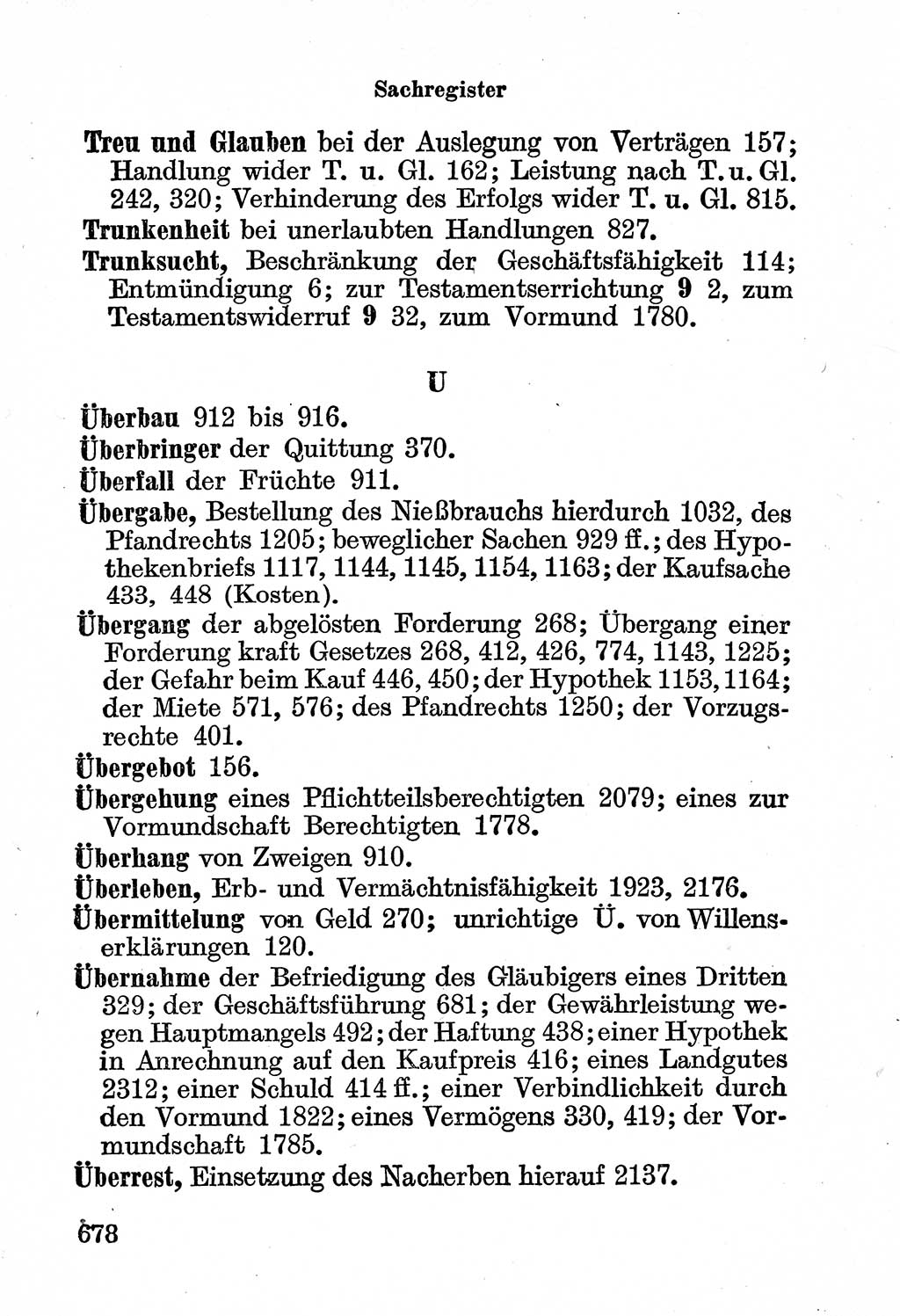 Bürgerliches Gesetzbuch (BGB) nebst wichtigen Nebengesetzen [Deutsche Demokratische Republik (DDR)] 1956, Seite 678 (BGB Nebenges. DDR 1956, S. 678)