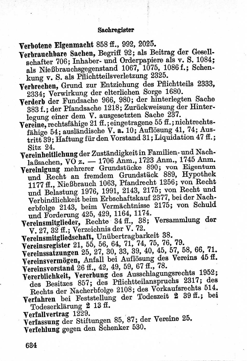 Bürgerliches Gesetzbuch (BGB) nebst wichtigen Nebengesetzen [Deutsche Demokratische Republik (DDR)] 1956, Seite 684 (BGB Nebenges. DDR 1956, S. 684)
