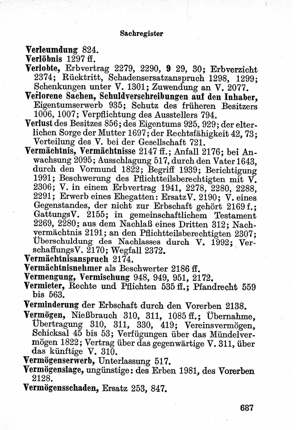 Bürgerliches Gesetzbuch (BGB) nebst wichtigen Nebengesetzen [Deutsche Demokratische Republik (DDR)] 1956, Seite 687 (BGB Nebenges. DDR 1956, S. 687)