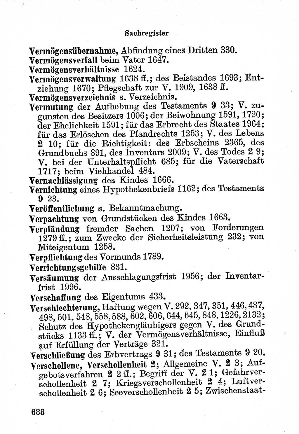 Bürgerliches Gesetzbuch (BGB) nebst wichtigen Nebengesetzen [Deutsche Demokratische Republik (DDR)] 1956, Seite 688 (BGB Nebenges. DDR 1956, S. 688)