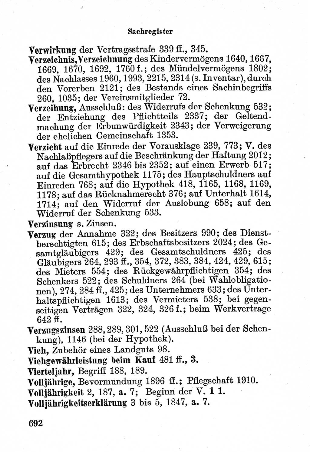 Bürgerliches Gesetzbuch (BGB) nebst wichtigen Nebengesetzen [Deutsche Demokratische Republik (DDR)] 1956, Seite 692 (BGB Nebenges. DDR 1956, S. 692)