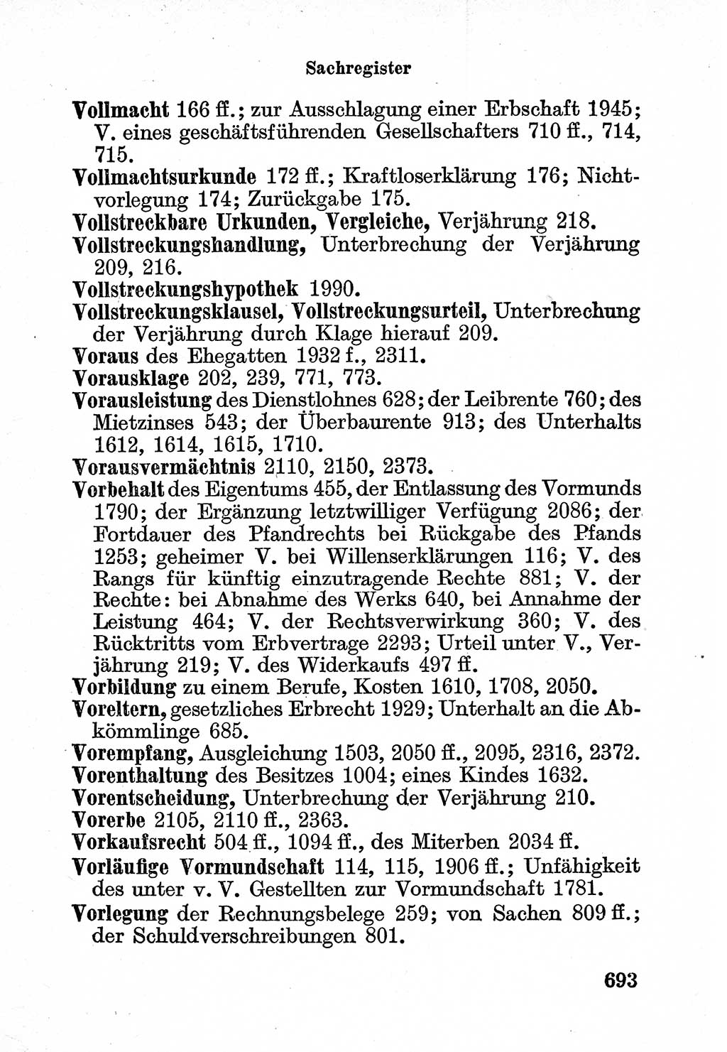 Bürgerliches Gesetzbuch (BGB) nebst wichtigen Nebengesetzen [Deutsche Demokratische Republik (DDR)] 1956, Seite 693 (BGB Nebenges. DDR 1956, S. 693)