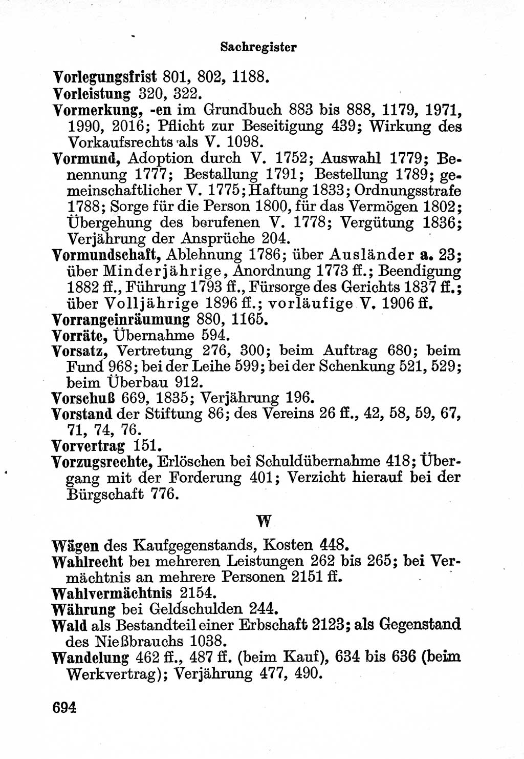 Bürgerliches Gesetzbuch (BGB) nebst wichtigen Nebengesetzen [Deutsche Demokratische Republik (DDR)] 1956, Seite 694 (BGB Nebenges. DDR 1956, S. 694)