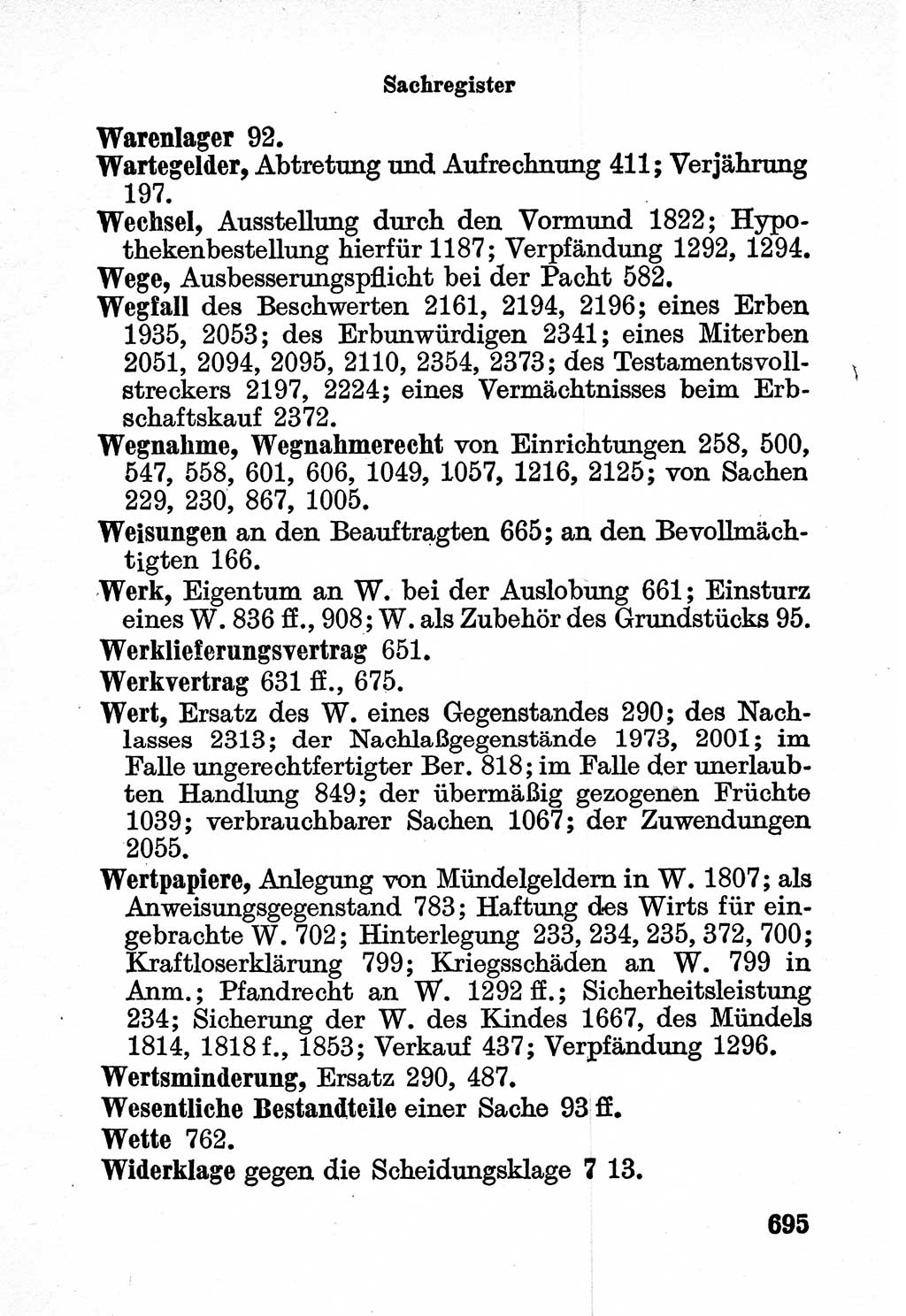 Bürgerliches Gesetzbuch (BGB) nebst wichtigen Nebengesetzen [Deutsche Demokratische Republik (DDR)] 1956, Seite 695 (BGB Nebenges. DDR 1956, S. 695)