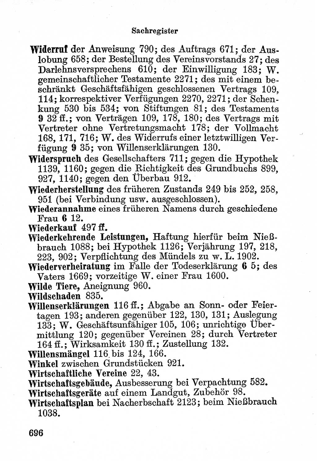 Bürgerliches Gesetzbuch (BGB) nebst wichtigen Nebengesetzen [Deutsche Demokratische Republik (DDR)] 1956, Seite 696 (BGB Nebenges. DDR 1956, S. 696)