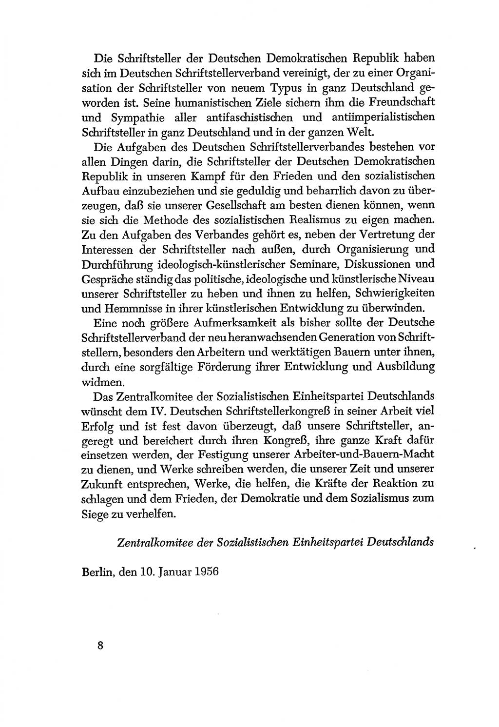 Dokumente der Sozialistischen Einheitspartei Deutschlands (SED) [Deutsche Demokratische Republik (DDR)] 1956-1957, Seite 8 (Dok. SED DDR 1956-1957, S. 8)