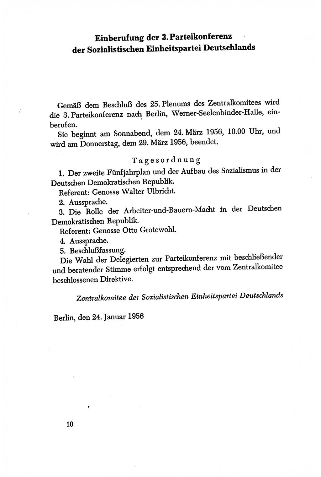 Dokumente der Sozialistischen Einheitspartei Deutschlands (SED) [Deutsche Demokratische Republik (DDR)] 1956-1957, Seite 10 (Dok. SED DDR 1956-1957, S. 10)