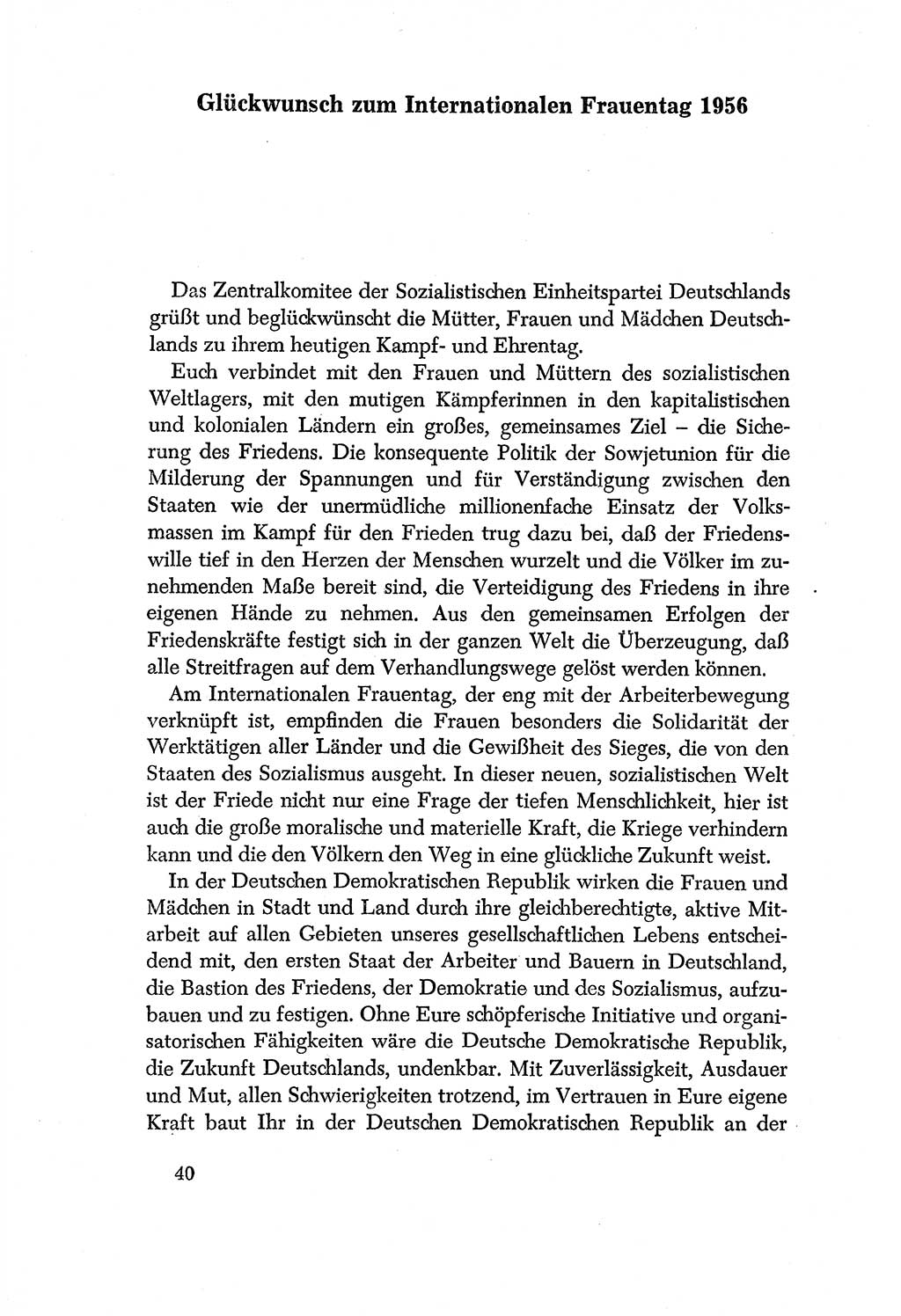 Dokumente der Sozialistischen Einheitspartei Deutschlands (SED) [Deutsche Demokratische Republik (DDR)] 1956-1957, Seite 40 (Dok. SED DDR 1956-1957, S. 40)