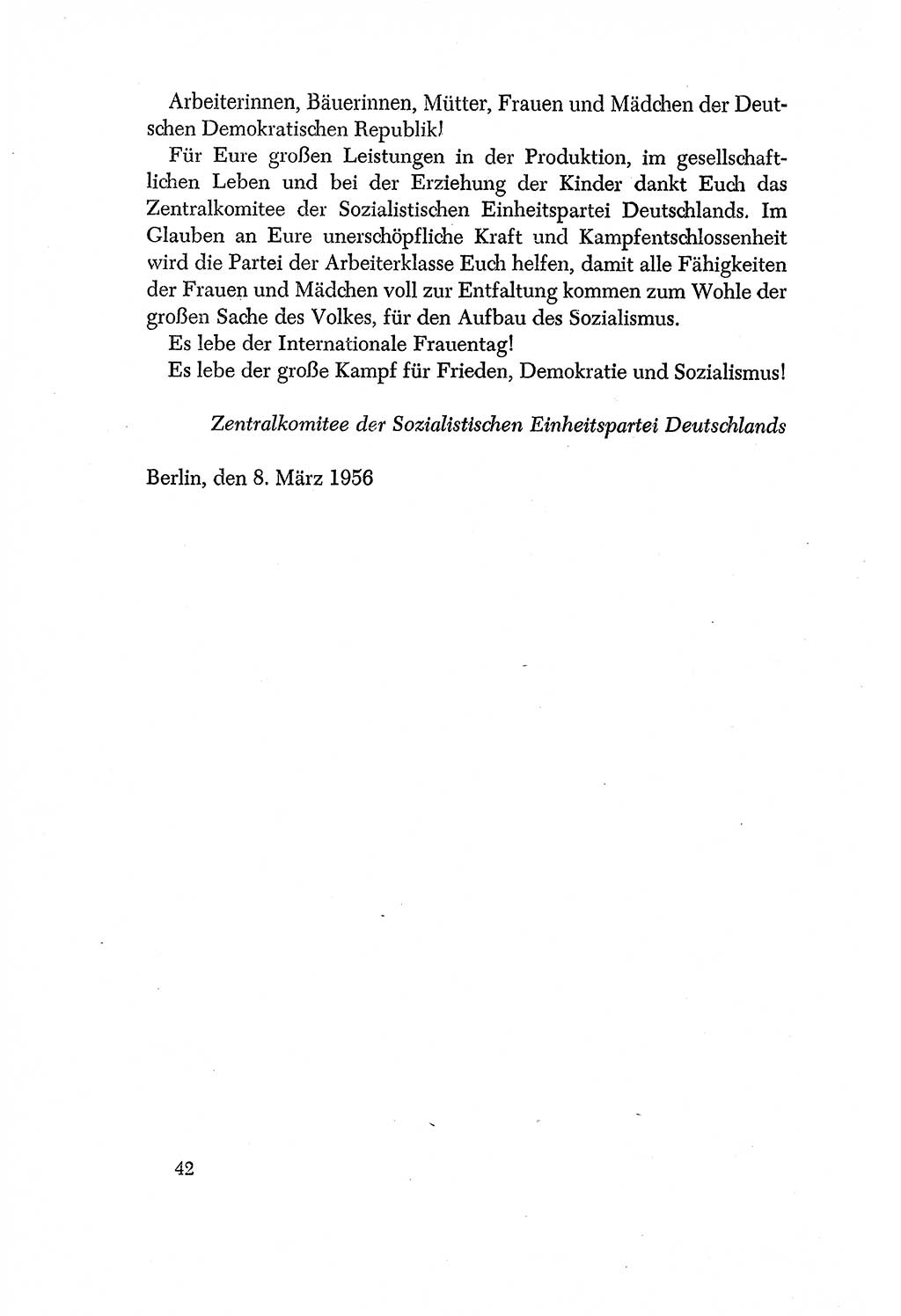 Dokumente der Sozialistischen Einheitspartei Deutschlands (SED) [Deutsche Demokratische Republik (DDR)] 1956-1957, Seite 42 (Dok. SED DDR 1956-1957, S. 42)