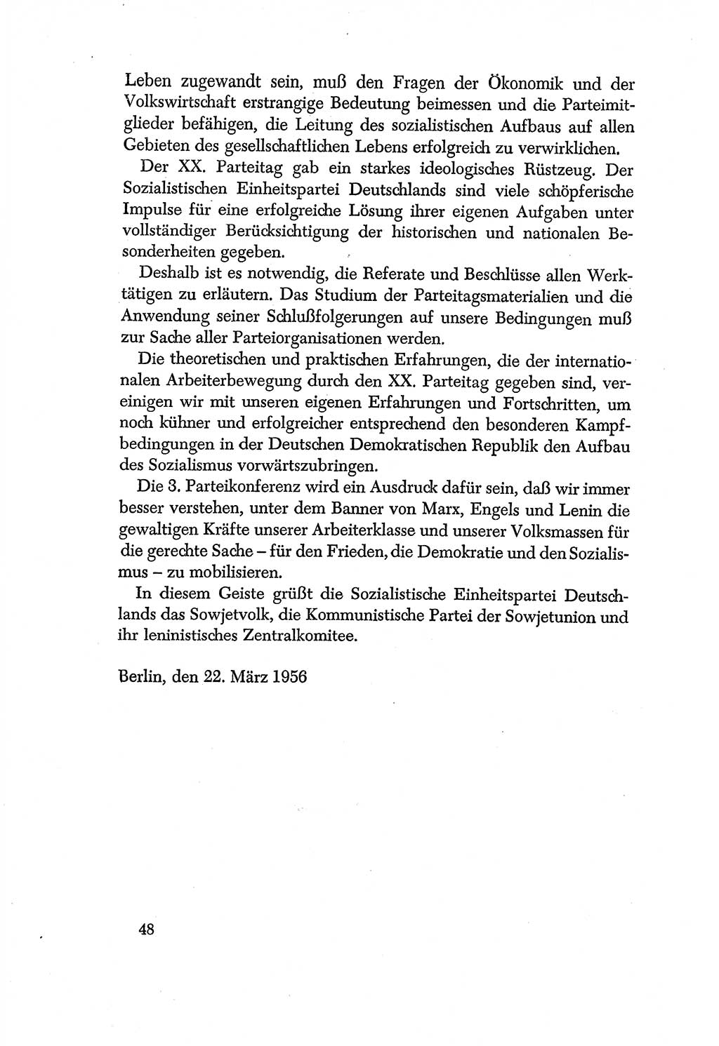 Dokumente der Sozialistischen Einheitspartei Deutschlands (SED) [Deutsche Demokratische Republik (DDR)] 1956-1957, Seite 48 (Dok. SED DDR 1956-1957, S. 48)