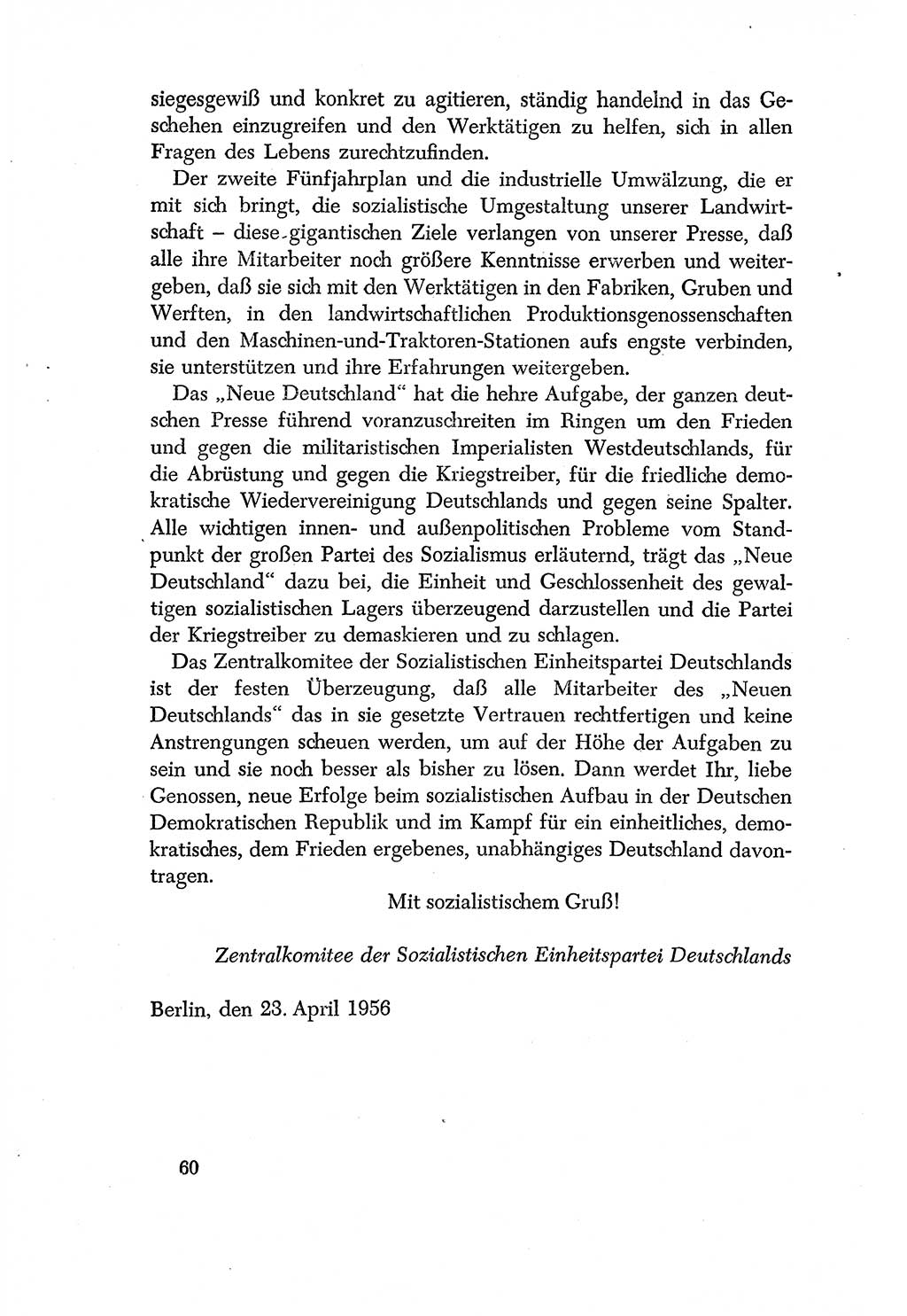 Dokumente der Sozialistischen Einheitspartei Deutschlands (SED) [Deutsche Demokratische Republik (DDR)] 1956-1957, Seite 60 (Dok. SED DDR 1956-1957, S. 60)