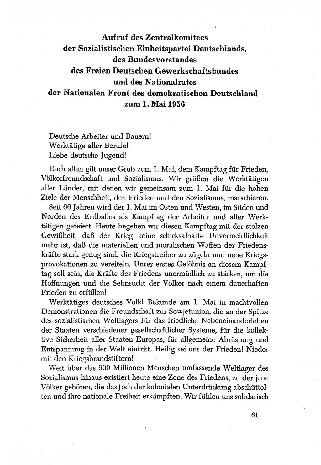 Dokumente der Sozialistischen Einheitspartei Deutschlands (SED) [Deutsche Demokratische Republik (DDR)] 1956-1957, Seite 61 (Dok. SED DDR 1956-1957, S. 61)