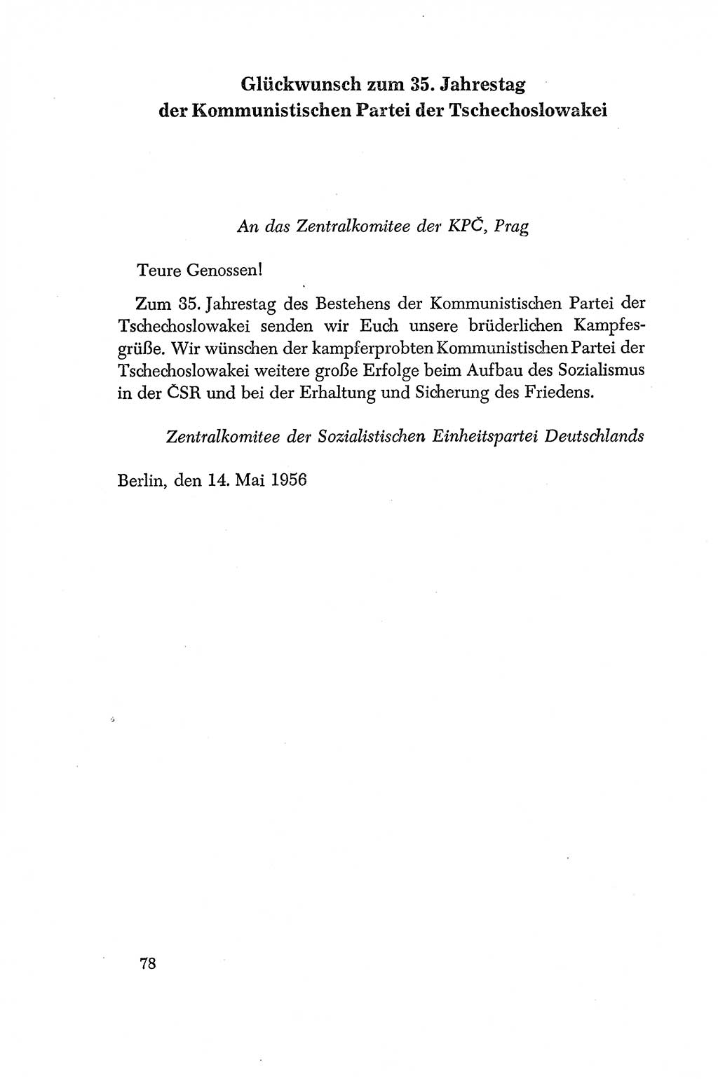 Dokumente der Sozialistischen Einheitspartei Deutschlands (SED) [Deutsche Demokratische Republik (DDR)] 1956-1957, Seite 78 (Dok. SED DDR 1956-1957, S. 78)