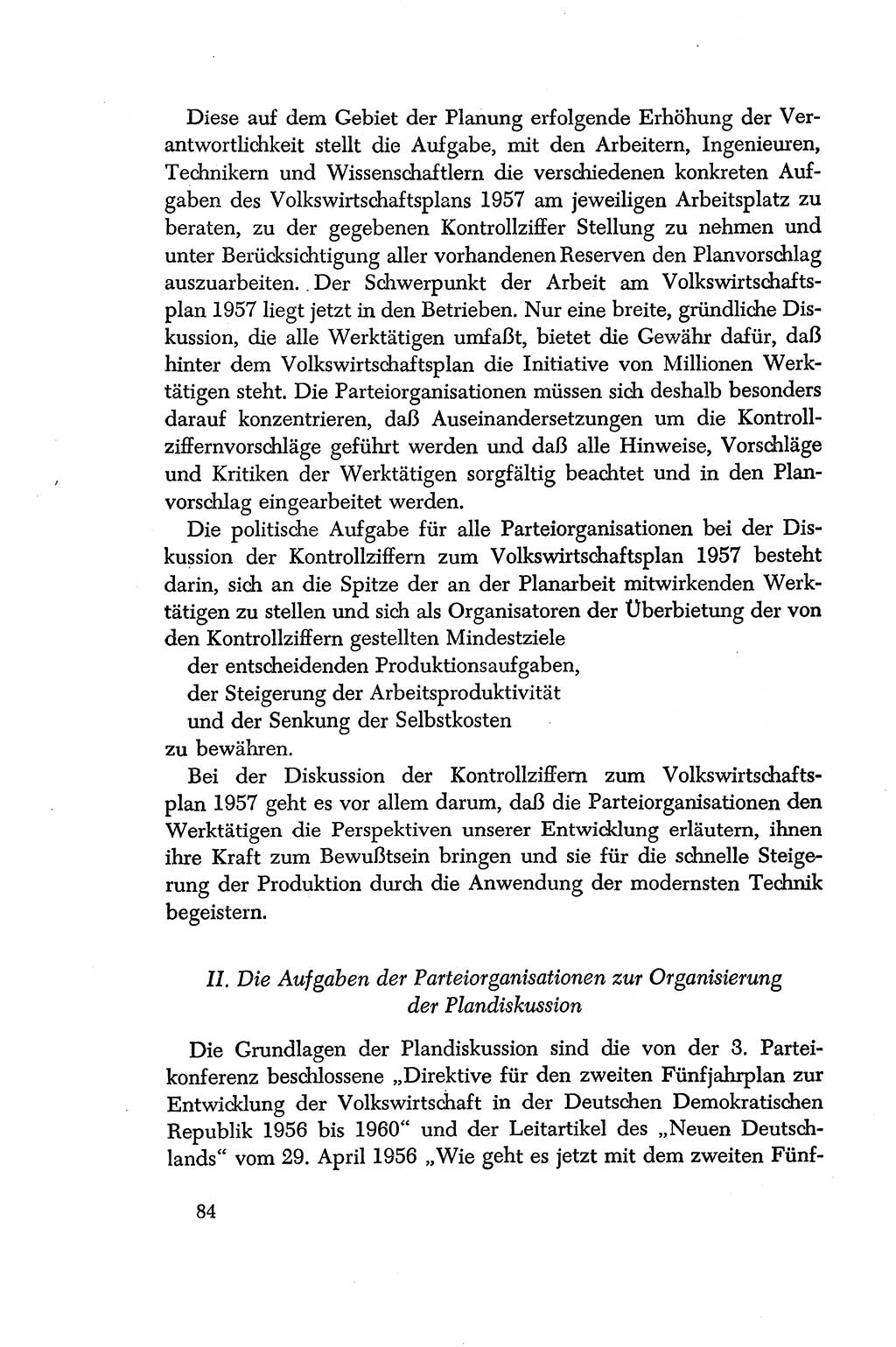 Dokumente der Sozialistischen Einheitspartei Deutschlands (SED) [Deutsche Demokratische Republik (DDR)] 1956-1957, Seite 84 (Dok. SED DDR 1956-1957, S. 84)