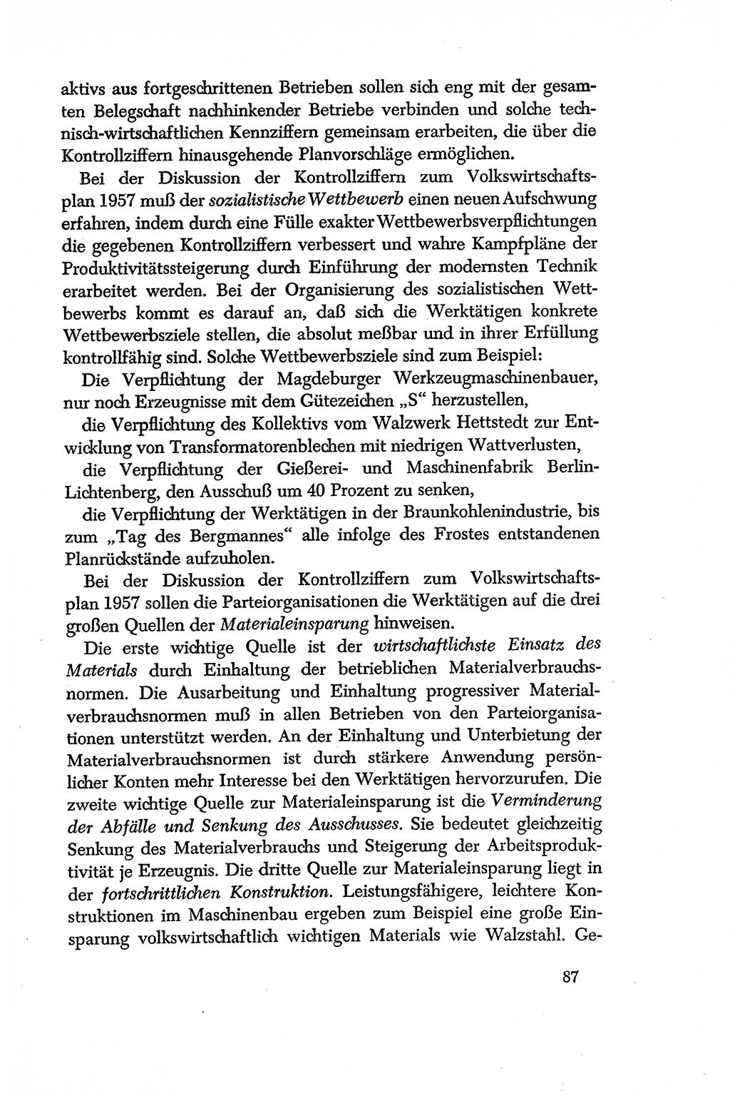 Dokumente der Sozialistischen Einheitspartei Deutschlands (SED) [Deutsche Demokratische Republik (DDR)] 1956-1957, Seite 87 (Dok. SED DDR 1956-1957, S. 87)